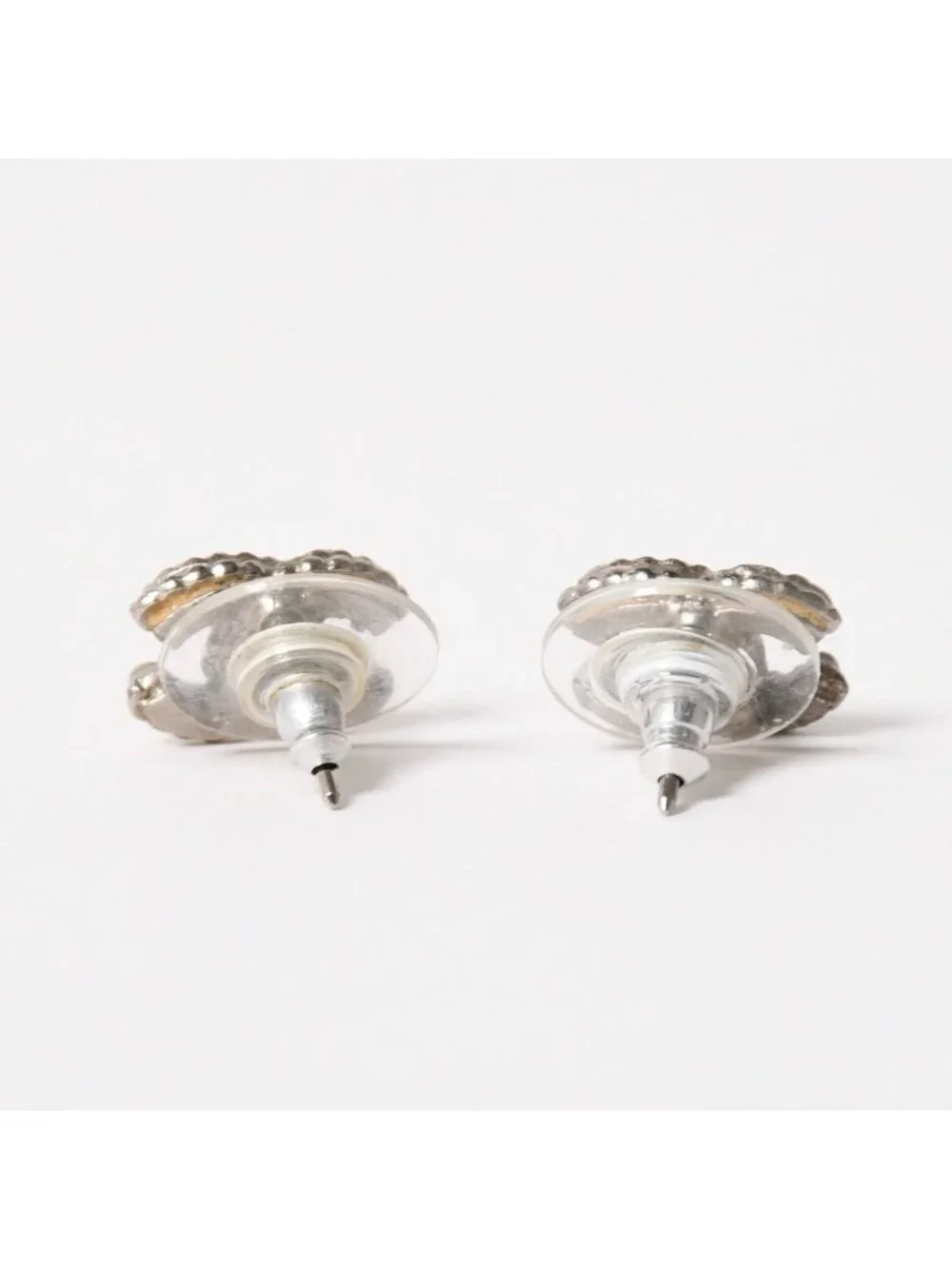 Chanel Earrings CC Logo Rhinestone Metal